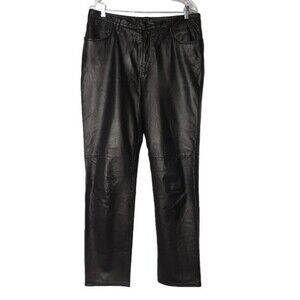 JONES NEW YORK SPORT BLACK LEATHER PANTS SIZE 14